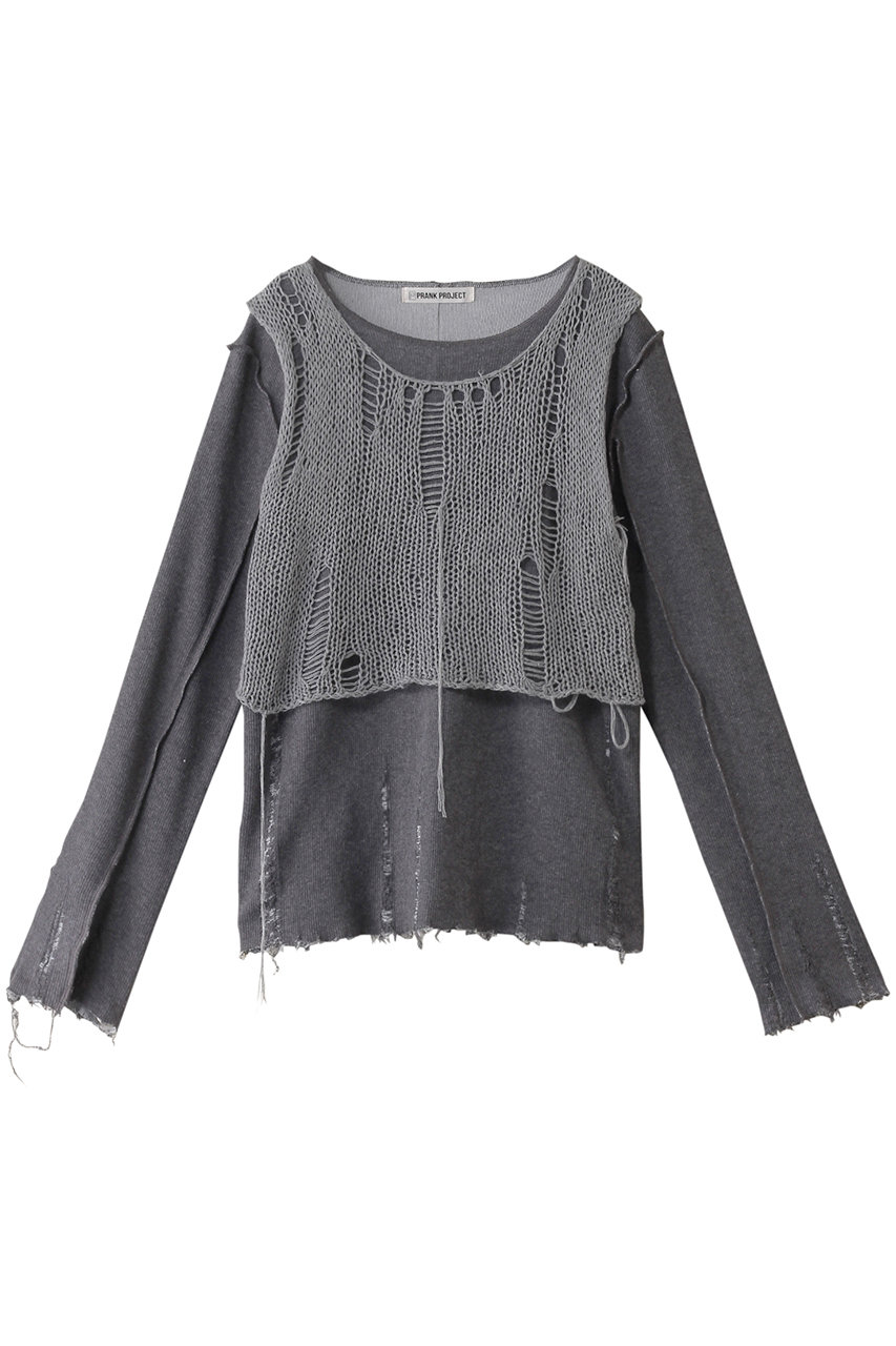 プランク プロジェクト/PRANK PROJECTのメッシュレイヤードトップ / Mesh Layered Top(GRY(グレー)/31242416105)