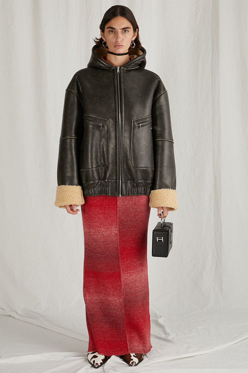ボアポンチョ ブラウン 2way reversible quilting boa jacket / 2wayリバーシブル