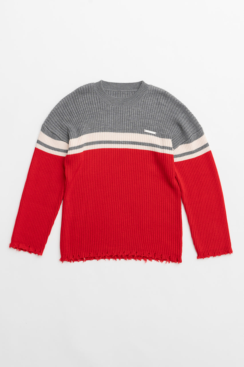 プランク プロジェクト/PRANK PROJECTの【予約販売】ボーダーオーバーニット / Border Over Knit(RED(レッド)/31242365104)