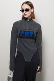 ラインリブハイネックニット/Line Rib High Neck Knit