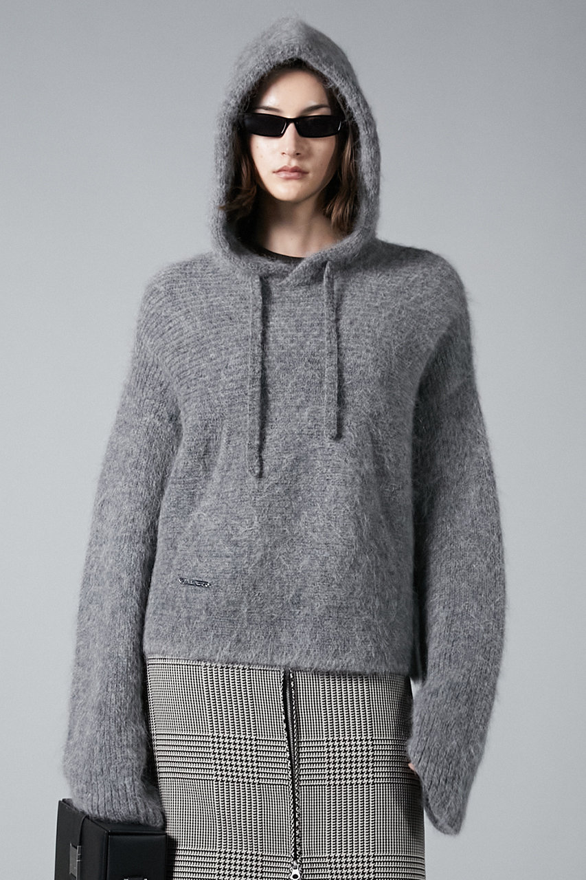 NKNIT BIG nkit hoodie キラキラ　シルバー　ニット　フード NKNIT BIG nkit hoodie キラキラ シルバー ニット フード CHILDRENロゴ