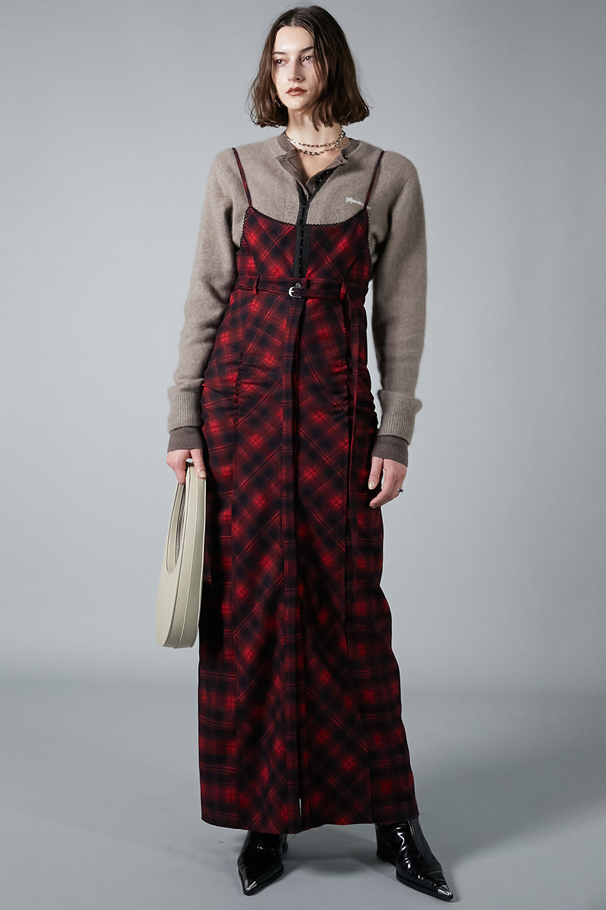 プランク プロジェクト/PRANK PROJECTの【予約販売】2WAYシャギーチェックマキシワンピース/2WAY Shaggy Check Maxi One Piece(RED(レッド)/31242265106)