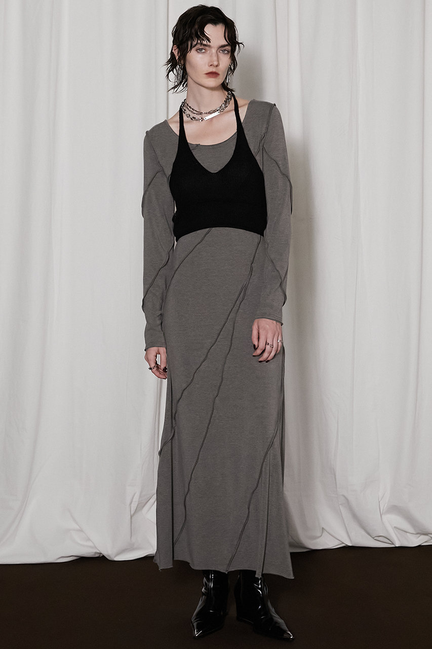 プランク プロジェクト/PRANK PROJECTの【予約販売】ニットレイヤードマキシワンピ/Knit Layered Maxi One Piece(GRY(グレー)/31242266108)