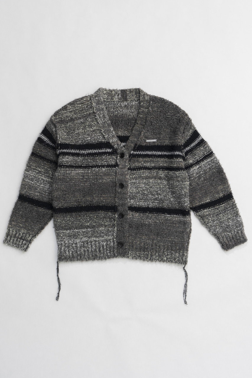 プランク プロジェクト/PRANK PROJECTのカスリボーダーニットカーディガン/Blur Border Knit Cardigan(GRY(グレー)/31242365614)