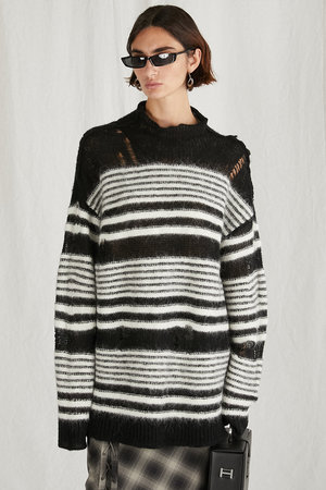 プランク プロジェクト/PRANK PROJECTのモヘヤシアーボーダーニット/Mohair Sheer Border Knit(110300/110301)