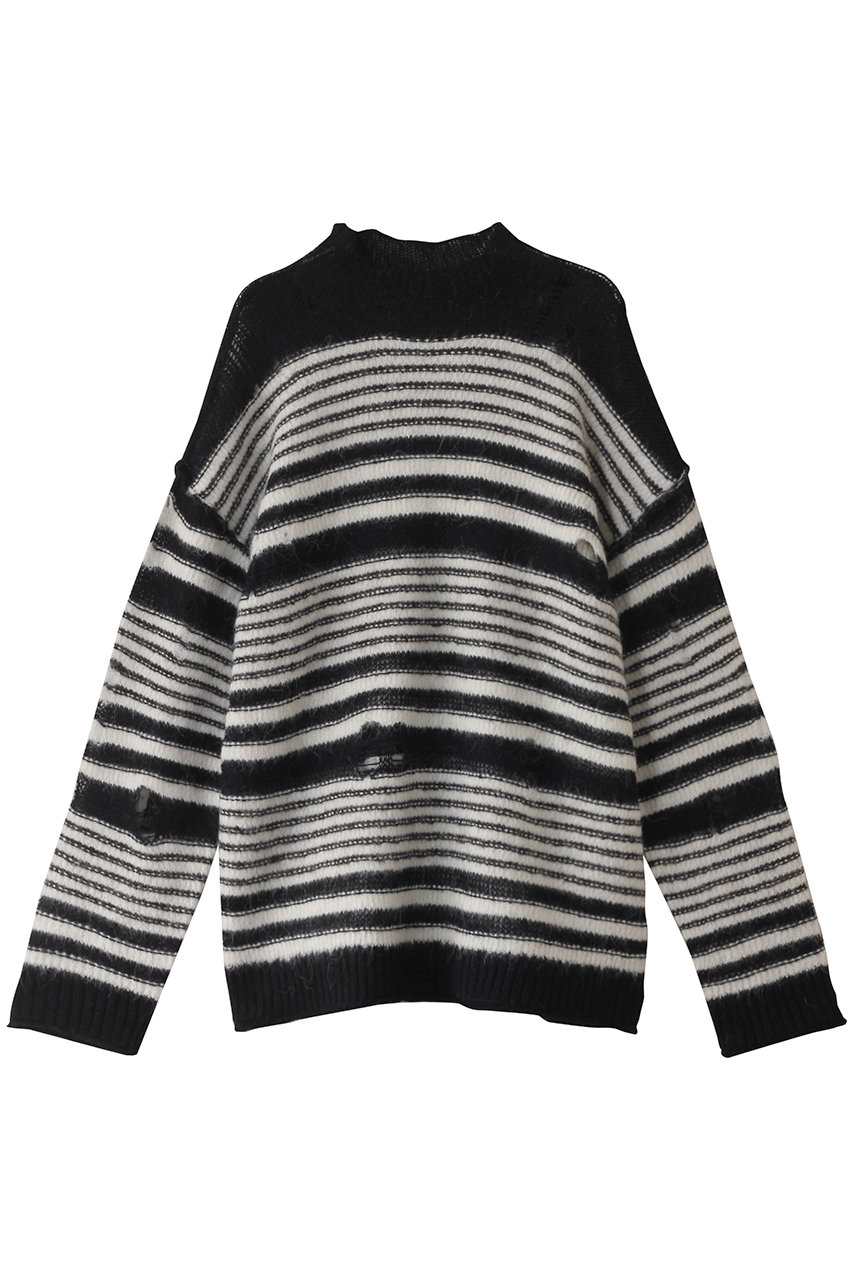 プランク プロジェクト/PRANK PROJECTのモヘヤシアーボーダーニット/Mohair Sheer Border Knit(BLK(ブラック)/31242366112)