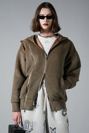 プランク プロジェクト/PRANK PROJECTのダブルジップシャギーパーカーDouble Zip Shaggy Hoodie(110100/110105)