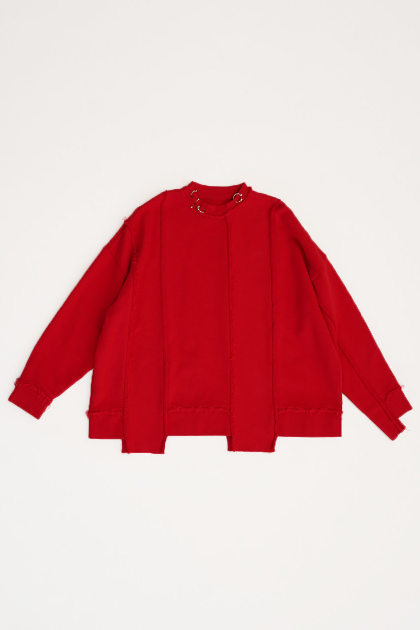 PRANK PROJECT ピアッシングスウェットトップ/Piercing Sweatshirt Top (RED(レッド), FREE) プランク プロジェクト ELLE SHOP PRANK PROJECT ピアッシングスウェットトップ/Piercing Sweatshirt Top (RED(レッド), FREE) プランク プロジェクト ELLE SHOP