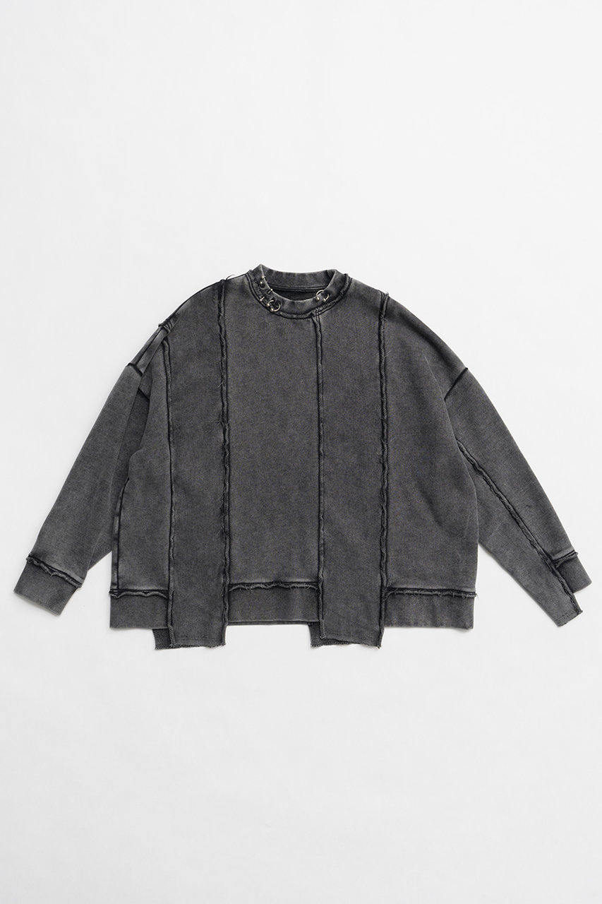 PRANK PROJECT ピグメントピアッシングスウェットトップ / Pigment Pierced Sweat Top (BLK(ブラック), FREE) プランク プロジェクト ELLE SHOP PRANK PROJECT ピグメントピアッシングスウェットトップ / Pigment Pierced Sweat Top (BLK(ブラック), FREE) プランク プロジェクト ELLE SHOP