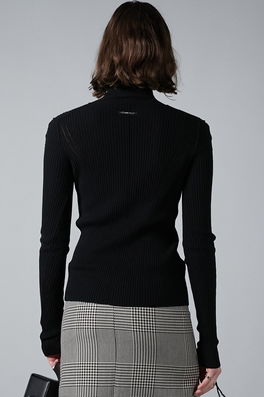 メリノウールレースアップタートルニット / Merino Wool Lace-Up