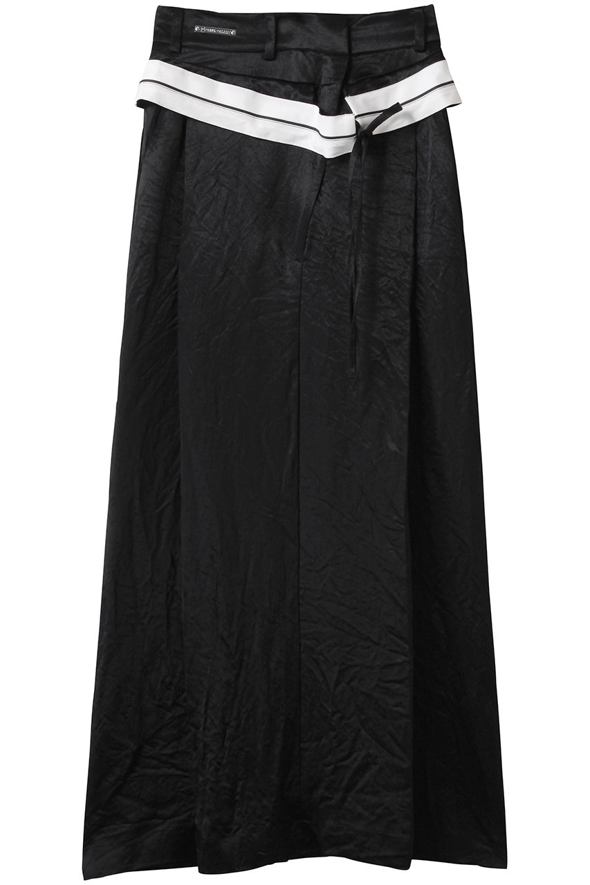 PRANK PROJECT サテンディープタックマキススカート (BLK(ブラック), 38) プランク プロジェクト ELLE SHOP