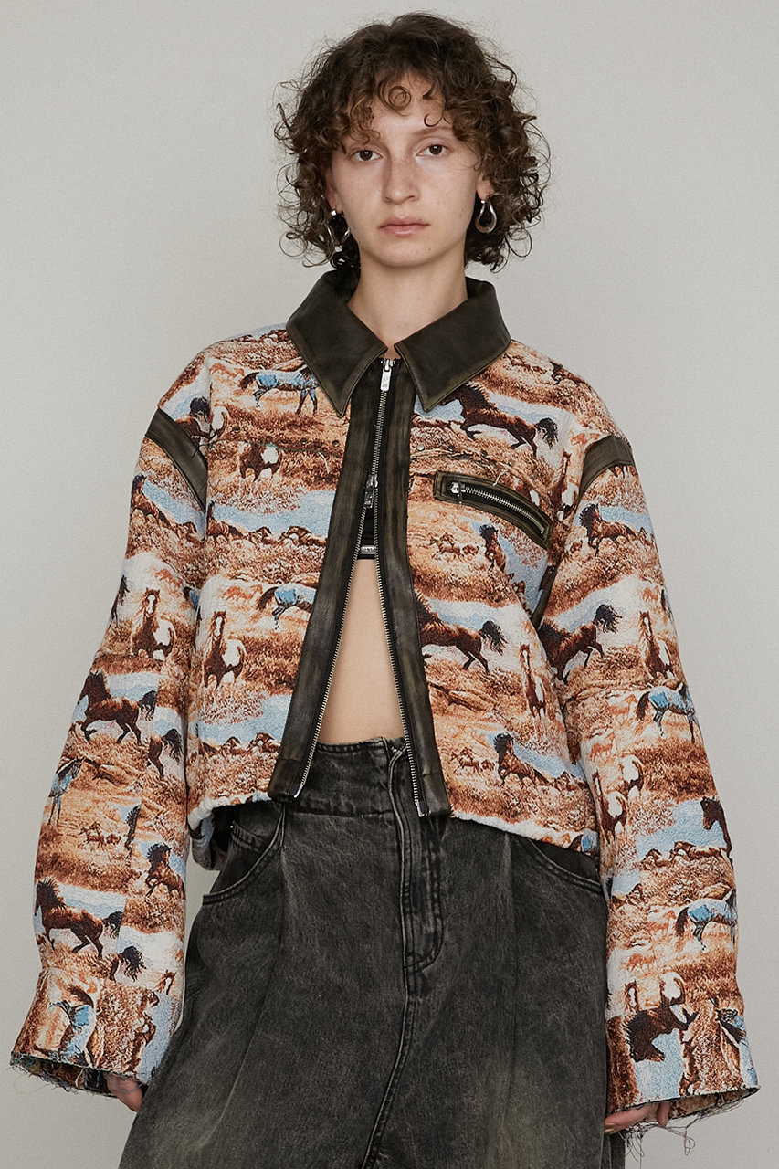 【日本入手困難】Jacquard canvas blouson jacket ブルゾン 日本入手困難】Jacquard canvas blouson jacket ブルゾン
