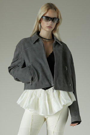 プランク プロジェクト/PRANK PROJECTのスウェードクロップドモトジャケット / Suede Cropped Moto Jacket(110800/110802)