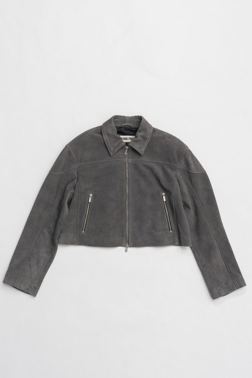 プランク プロジェクト/PRANK PROJECTのスウェードクロップドモトジャケット / Suede Cropped Moto Jacket(GRY(グレー)/31251216101)