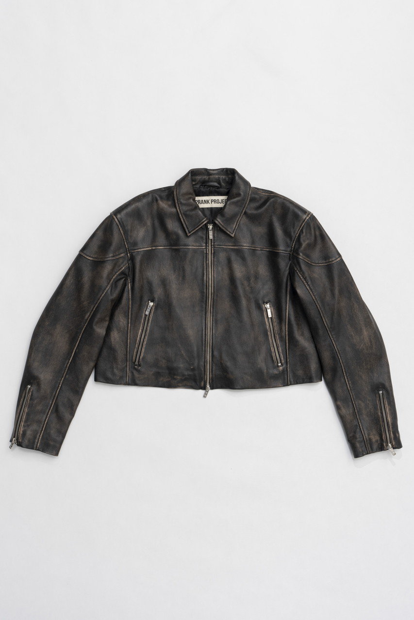 プランク プロジェクト/PRANK PROJECTの【予約販売】レザークロップドモトジャケット / Leather Cropped Moto Jacket(BLK(ブラック)/31251216102)