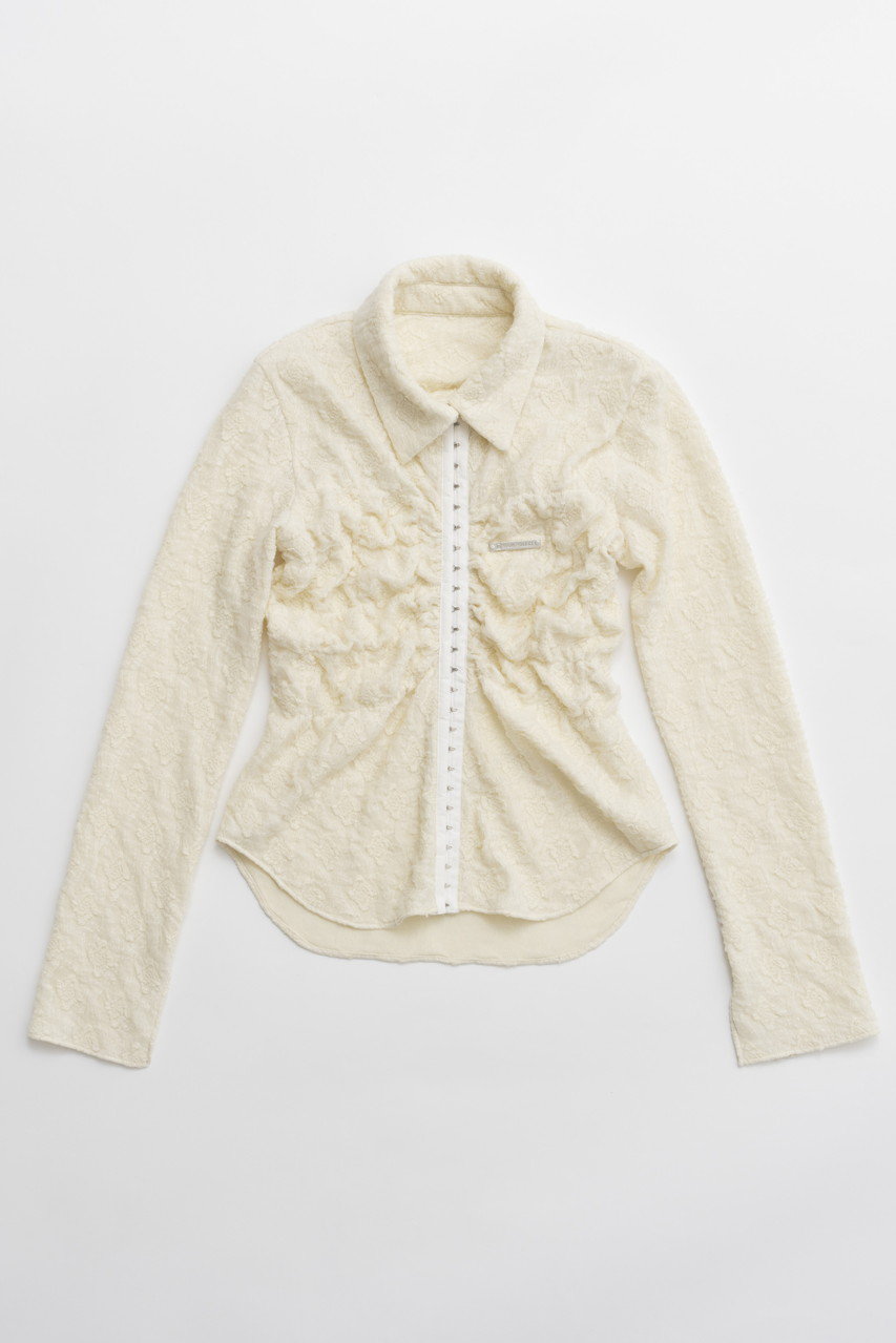 プランク プロジェクト/PRANK PROJECTのチュールジャガードシャツ / Tulle Jacquard Shirt(WHT(ホワイト)/31251315106)