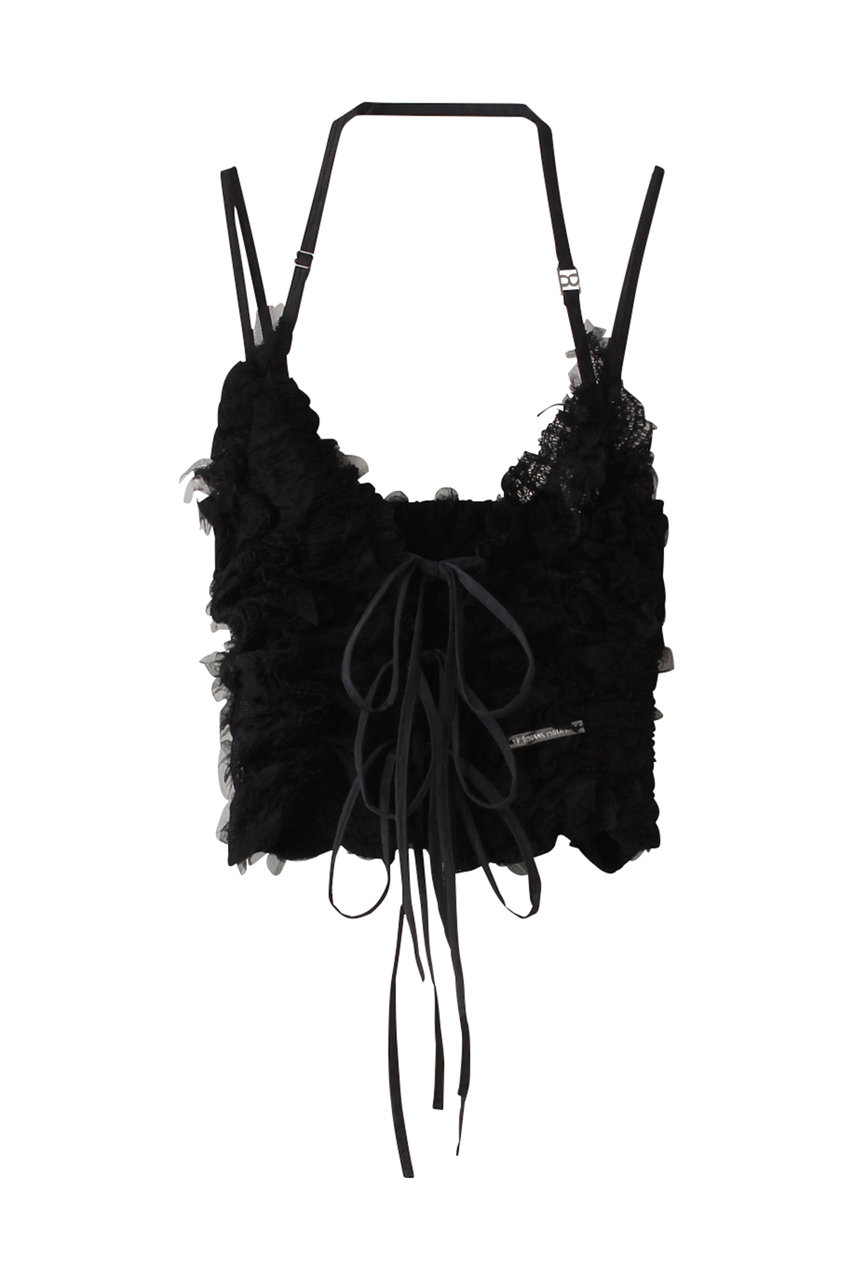 プランク プロジェクト/PRANK PROJECTのメッシュチュールホルタートップ / Mesh Tulle Halter Top(BLK(ブラック)/31251315605)