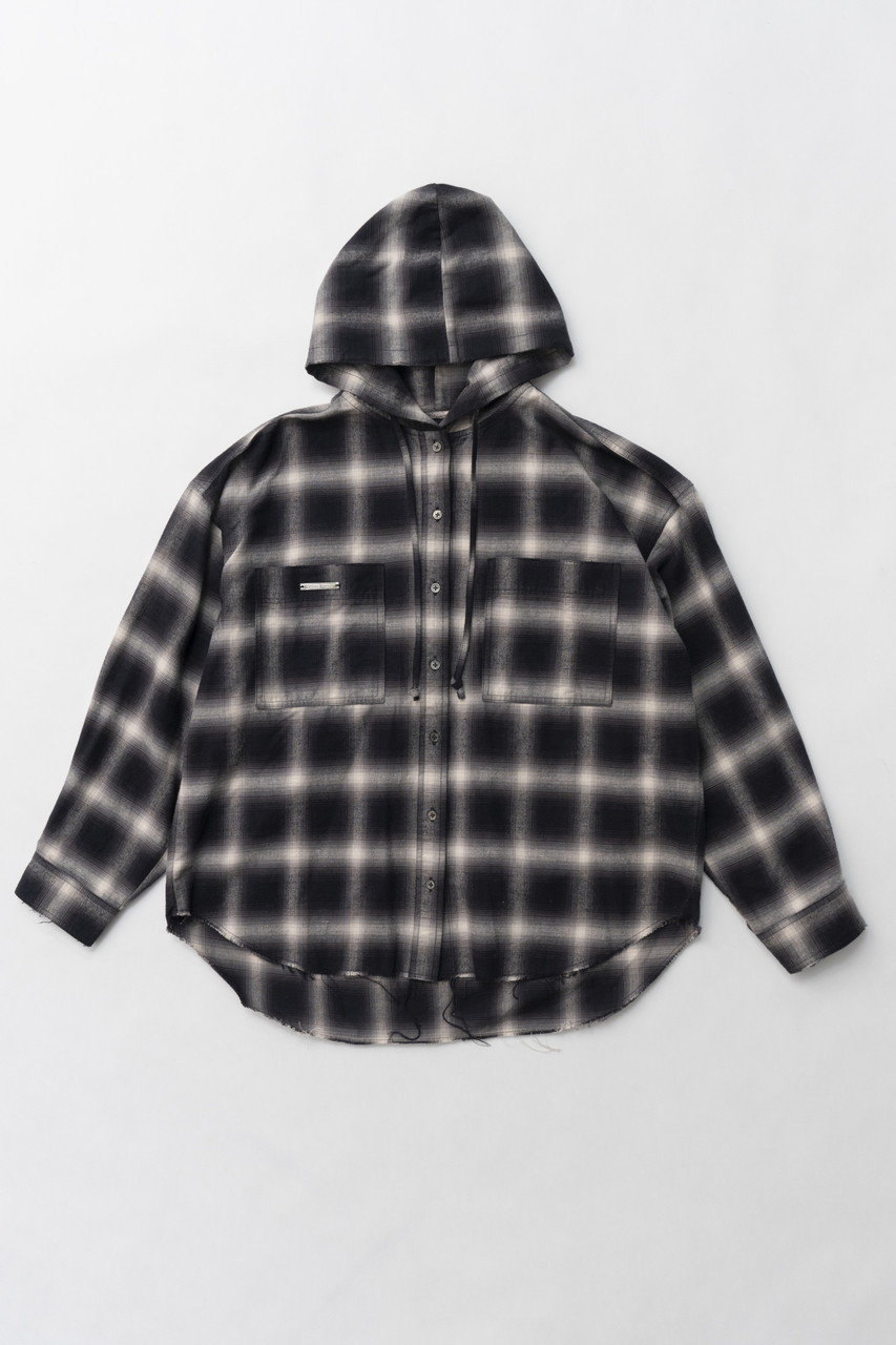 プランク プロジェクト/PRANK PROJECTの【予約販売】フーデッドチェックシャツ / Hooded Check Shirt(BLK(ブラック)/31251316104)