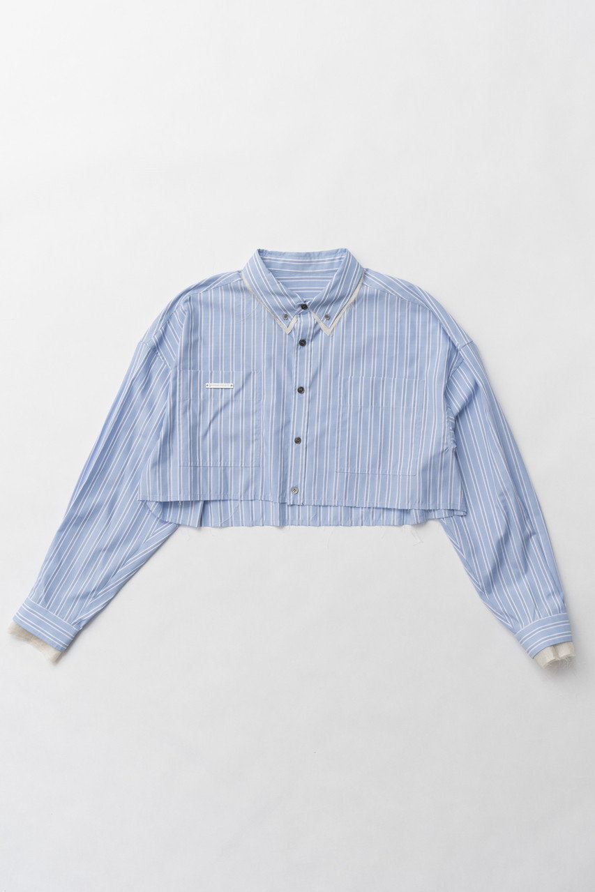 プランク プロジェクト/PRANK PROJECTの【予約販売】ダブルカラークロップドシャツ / Double Collar Cropped Shirt(S.BLU(スカイブルー)/31251316105)