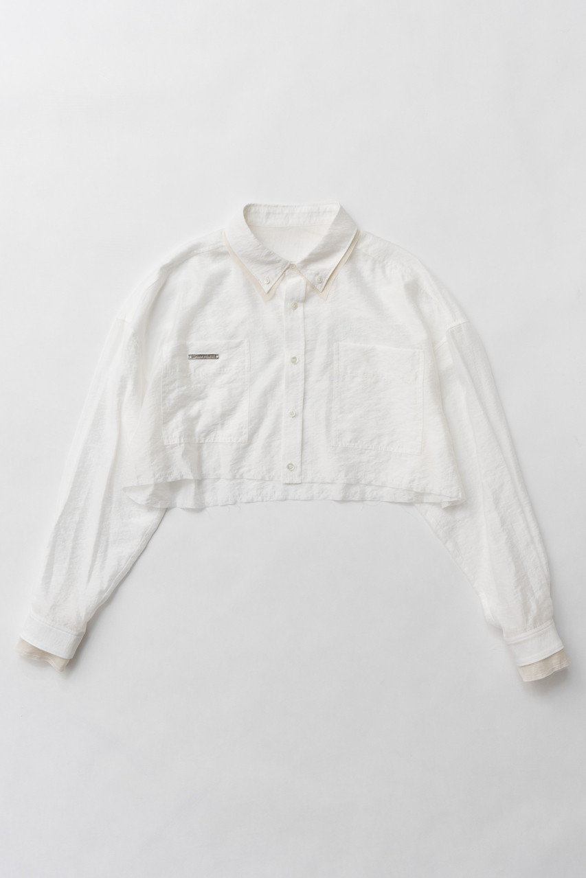 プランク プロジェクト/PRANK PROJECTの【予約販売】ダブルカラークロップドシャツ / Double Collar Cropped Shirt(WHT(ホワイト)/31251316105)