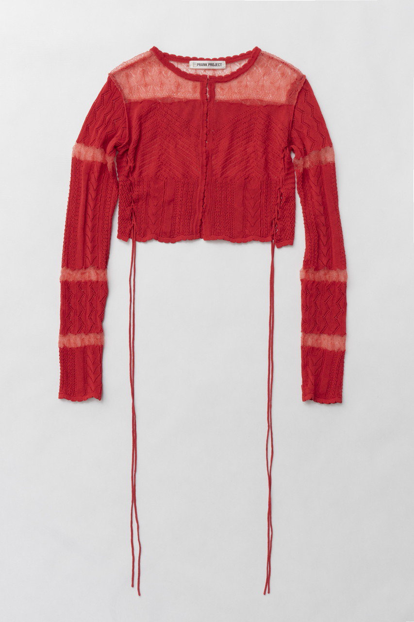 プランク プロジェクト/PRANK PROJECTの【予約販売】レースニットカーディガン / Lace Knit Cardigan(RED(レッド)/31251366103)