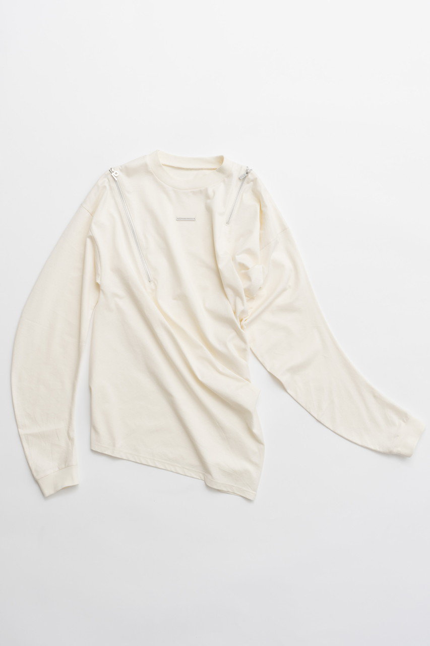 プランク プロジェクト/PRANK PROJECTの【予約販売】アシメドレープジップトップ / Asymmetric Drape Zip Top(WHT(ホワイト)/31251415104)