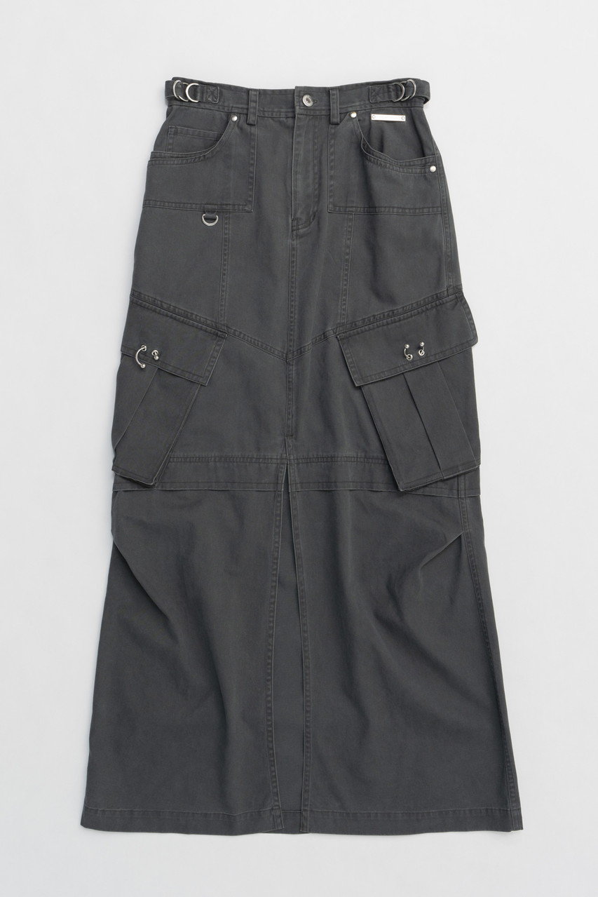 プランク プロジェクト/PRANK PROJECTのウォッシュドカーゴポケットマキシスカート / Washed Cargo Pocket Maxi Skirt(C.GRY(チャコールグレー)/31251515603)