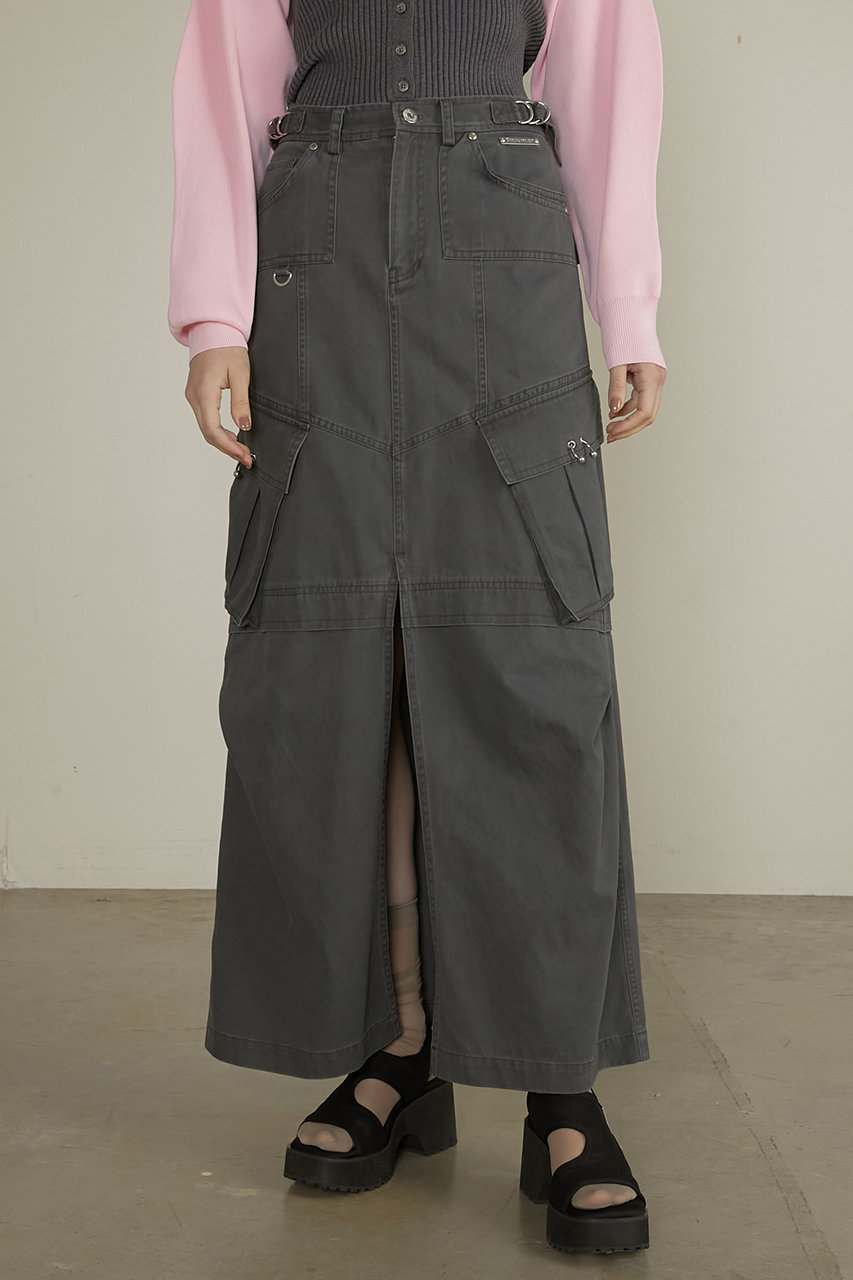 PRANK PROJECT(プランク プロジェクト)｜ウォッシュドカーゴポケットマキシスカート / Washed Cargo Pocket Maxi  Skirt/C.GRY(チャコールグレー) の通販｜ELLESHOP・(エル・ショップ)