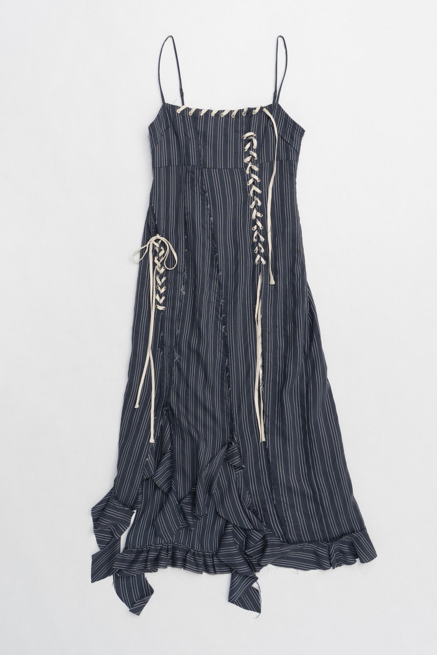 プランク プロジェクト/PRANK PROJECTのラッフルレースアップストライプワンピ / Ruffle Lace-Up Stripe Onepiece(NVY(ネイビー)/31251265201)