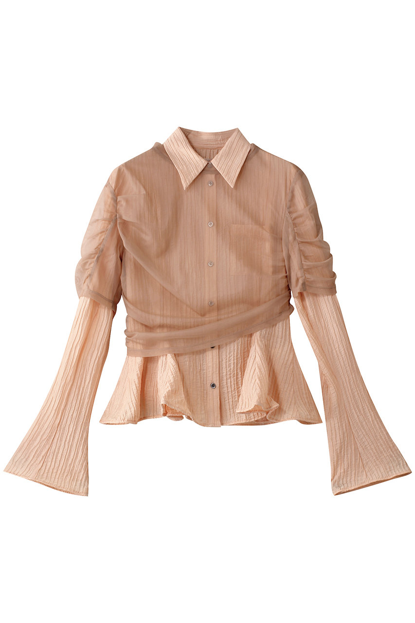 PRANK PROJECT チュールレイヤードフリルヘムジャガードシャツ / Tulle layered ruffle hem fabric shirt (PNK(ピンク), FREE) プランク プロジェクト ELLE SHOP PRANK PROJECT チュールレイヤードフリルヘムジャガードシャツ / Tulle layered ruffle hem fabric shirt (PNK(ピンク), FREE) プランク プロジェクト ELLE SHOP