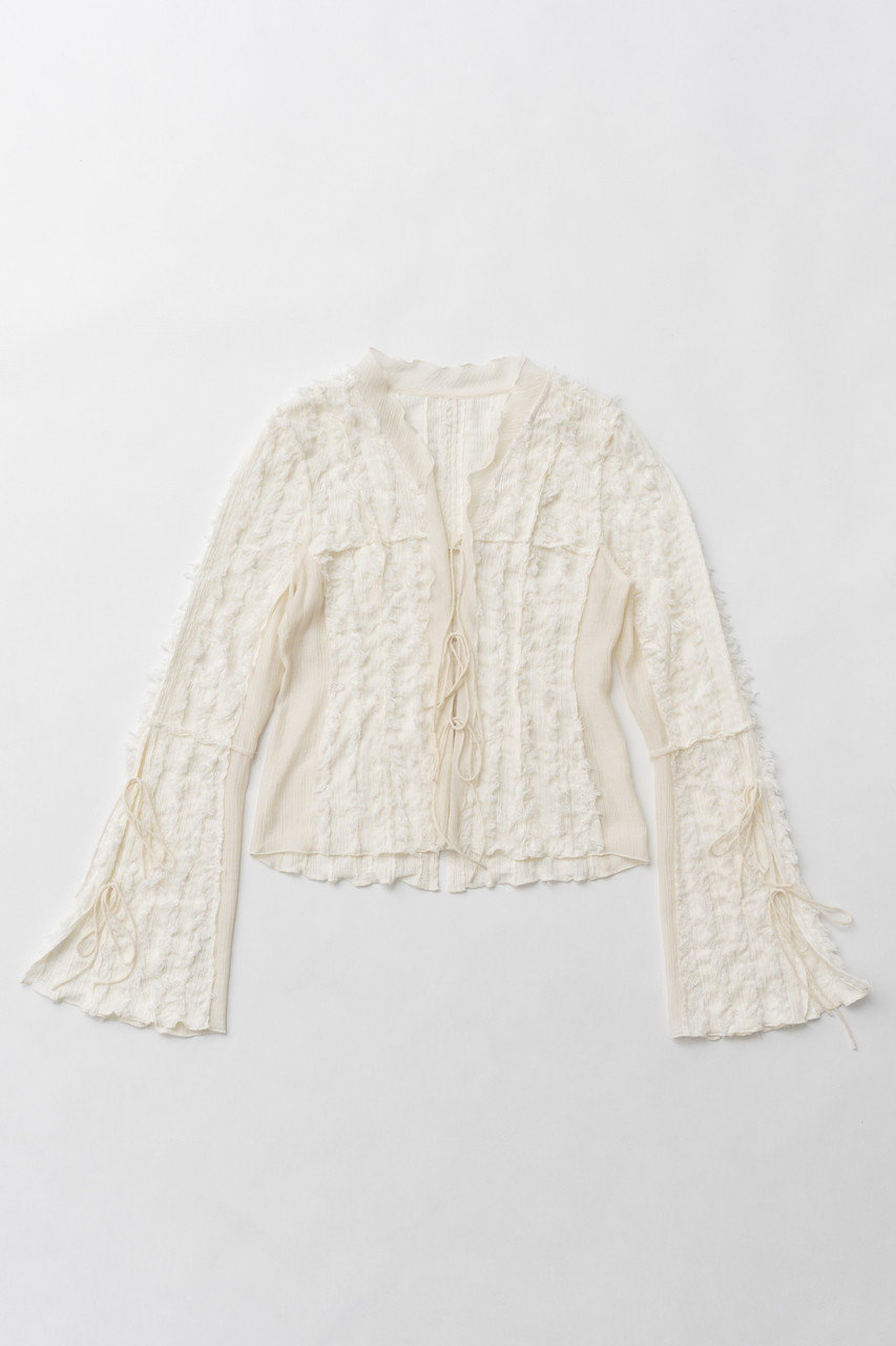 プランク プロジェクト/PRANK PROJECTの【予約販売】フリンジジャガードフリルカーデ / Fringe Jacquard Frill Cardigan(IVR(アイボリー)/31251315602)