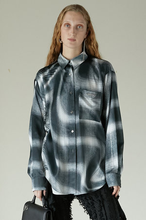 プランク プロジェクト/PRANK PROJECTのオンブレチェックレースプリントシャツ / Ombre Check Lace Print Shirt(110400/110403)