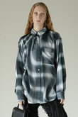 オンブレチェックレースプリントシャツ / Ombre Check Lace Print Shirt