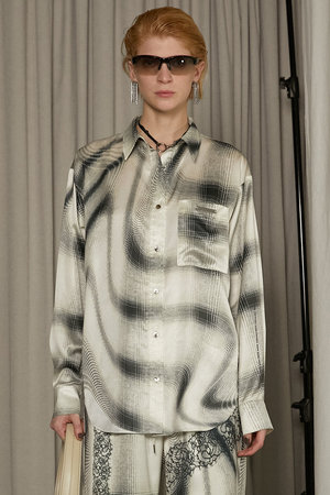 プランク プロジェクト/PRANK PROJECTのオンブレチェックレースプリントシャツ / Ombre Check Lace Print Shirt(110400/110403)