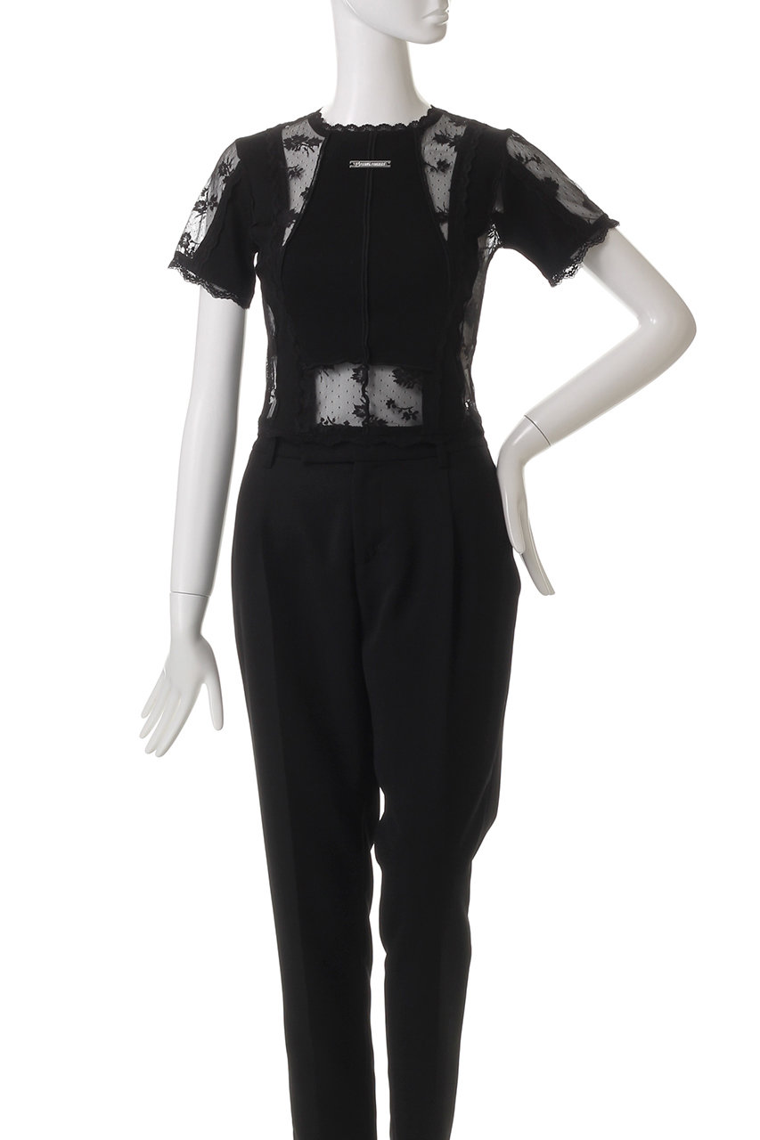 新品　Prank Project ショーツ　レギンス　ブラック　レース　ベロア Velor Pants