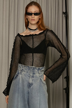 プランク プロジェクト/PRANK PROJECTのレイヤードフリルニットトップス / Layered Frill Knit Top(110100/110101)