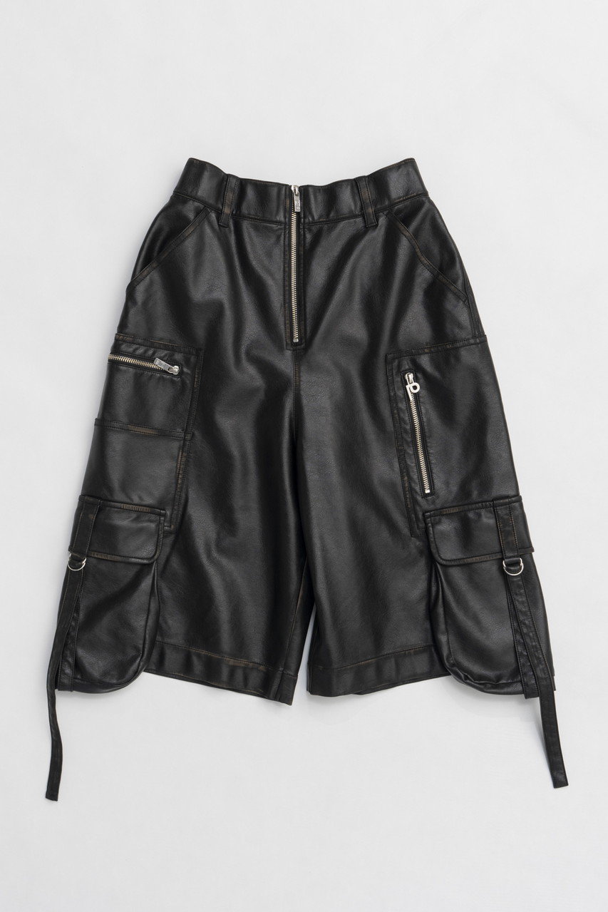 プランク プロジェクト/PRANK PROJECTの【予約販売】レザーカーゴショーツ / Leather Cargo Shorts(BLK(ブラック)/31251466106)