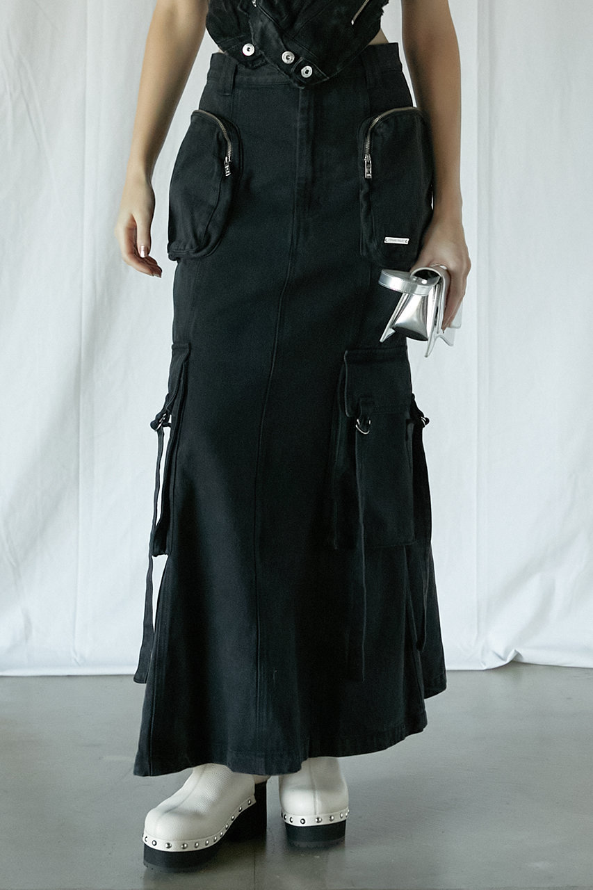 スカート PRANK PROJECT Satin Cargo Skirt - SALE