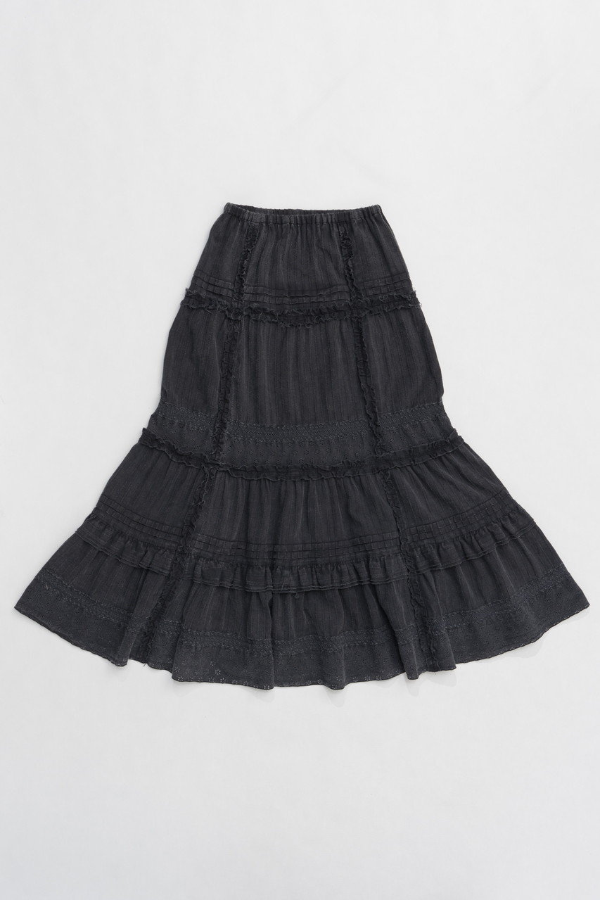 プランク プロジェクト/PRANK PROJECTの【予約販売】ピグメントコットンレースマキシスカート / Pigment Cotton Lace Maxi Skirt(BLK(ブラック)/31251516103)