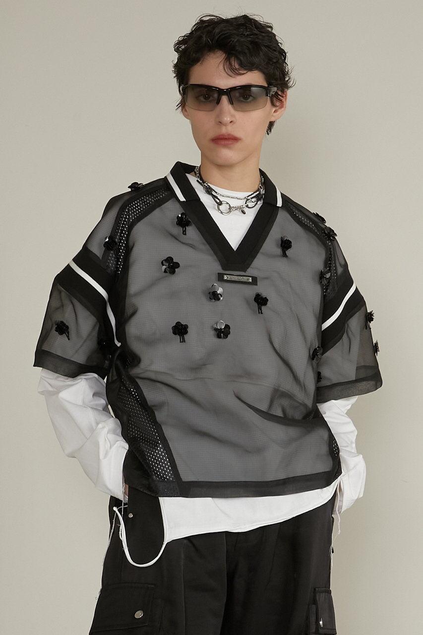 トップス PRANK PROJECT Bijou Mesh Top PRANK PROJECT ビジューユニフォームトップス / Bijou Uniform