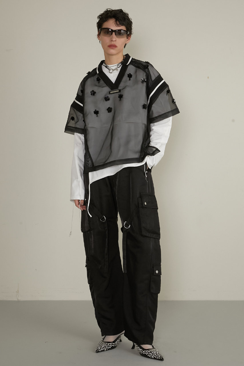 トップス PRANK PROJECT Bijou Mesh Top セール】ビジューユニフォームトップス / Bijou Uniform Top