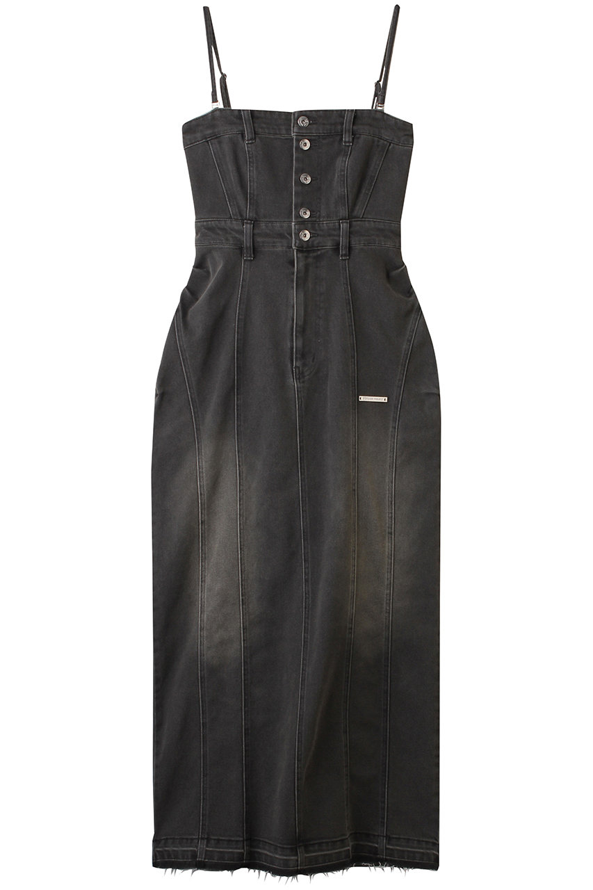 PRANK PROJECT 2WAYフロントボタンデニムワンピース / 2WAY Front Button Denim Dress (BLK(ブラック), 36) プランク プロジェクト ELLE SHOP PRANK PROJECT 2WAYフロントボタンデニムワンピース / 2WAY Front Button Denim Dress (BLK(ブラック), 36) プランク プロジェクト ELLE SHOP