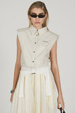 ノースリチェックショートシャツ / Sleeveless Check Short Shirt
