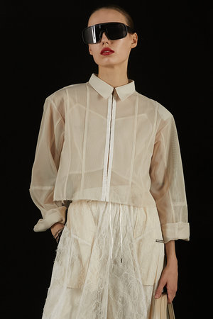 プランク プロジェクト/PRANK PROJECTのビスチェレイヤードメッシュシャツ / Bustier Layered Mesh Shirt(110400/110402)