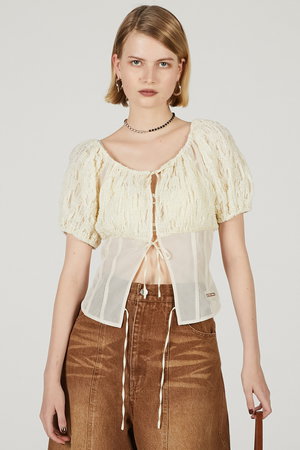 プランク プロジェクト/PRANK PROJECTのスモッキングパフトップ / Smocking Puff Top(110400/110402)