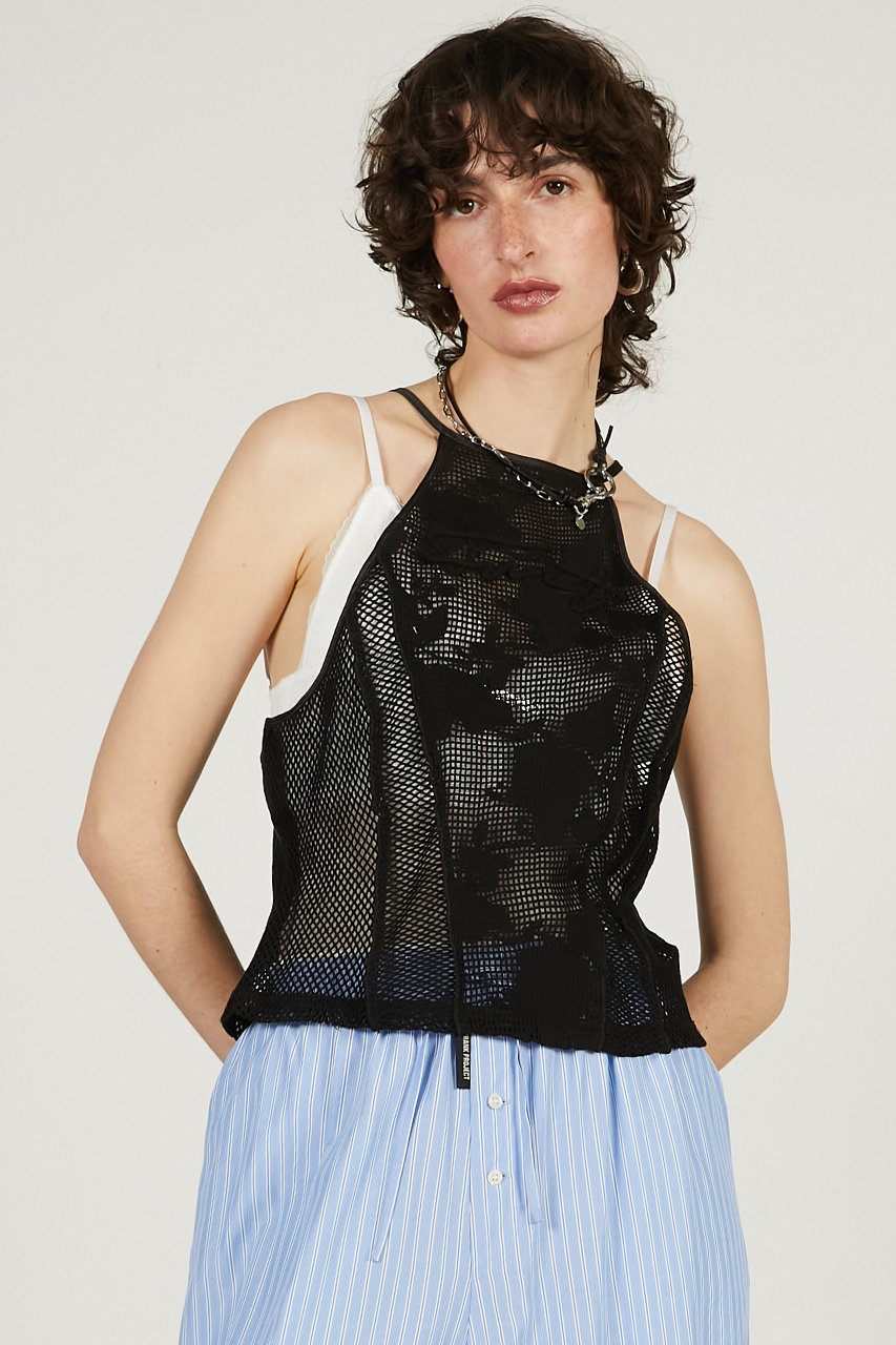 【未使用】PRANK PROJECT メッシュ ブラック トップス PRANK PROJECT(プランク プロジェクト)｜メッシュプリント