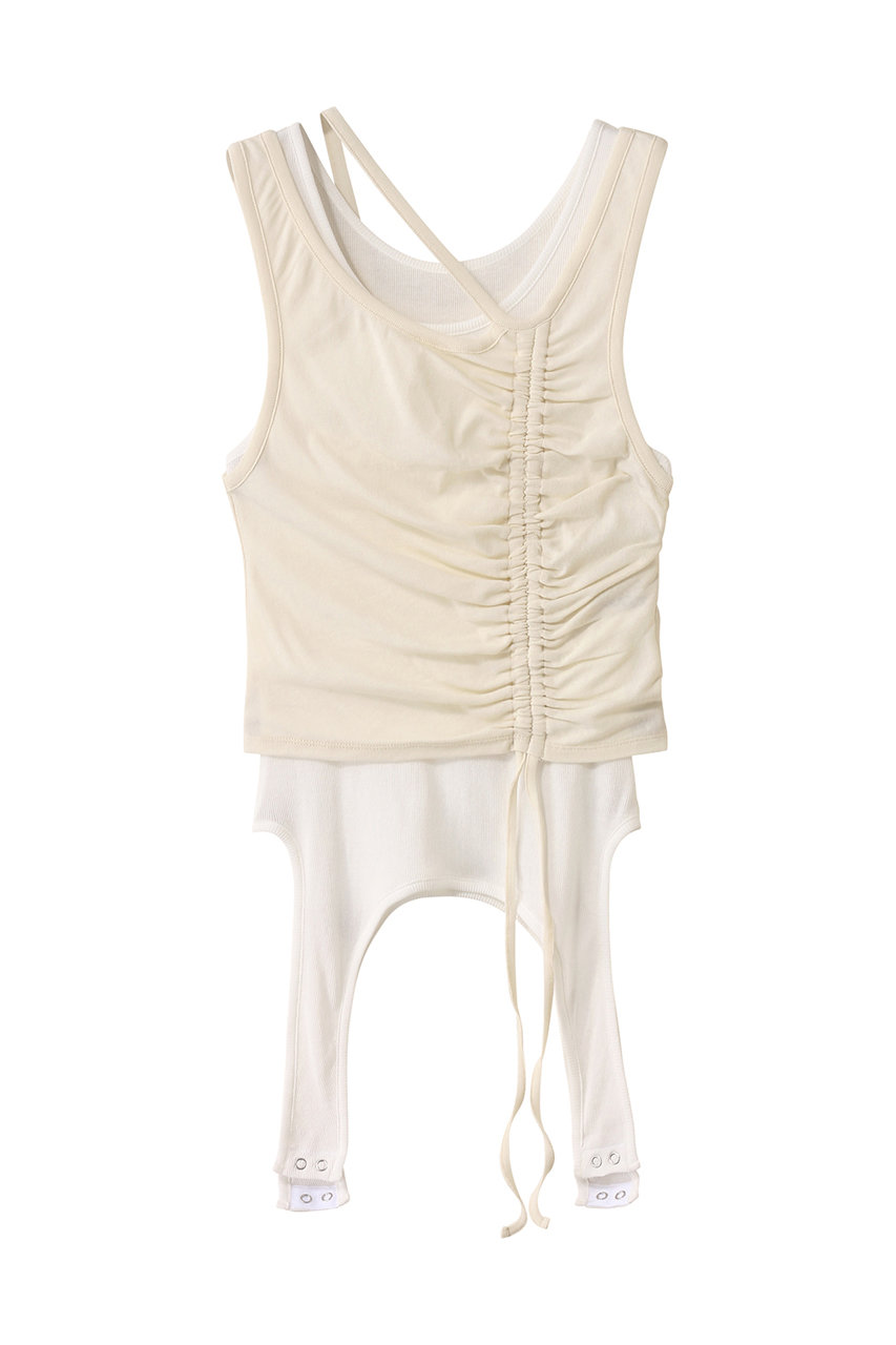 PRANK PROJECT 2ネックレイヤードタンク / 2 Neck Layered Tank (IVR(アイボリー), FREE) プランク プロジェクト ELLE SHOP PRANK PROJECT 2ネックレイヤードタンク / 2 Neck Layered Tank (IVR(アイボリー), FREE) プランク プロジェクト ELLE SHOP