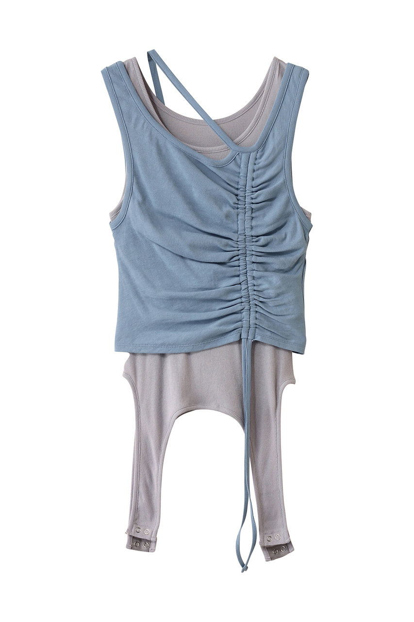PRANK PROJECT 2ネックレイヤードタンク / 2 Neck Layered Tank (BLU(ブルー), FREE) プランク プロジェクト ELLE SHOP PRANK PROJECT 2ネックレイヤードタンク / 2 Neck Layered Tank (BLU(ブルー), FREE) プランク プロジェクト ELLE SHOP