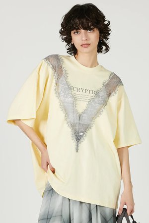 プランク プロジェクト/PRANK PROJECTのＶカットレースロゴトップ / V Cut Lace Logo Top(110100/110102)