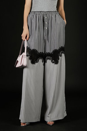 プランク プロジェクト/PRANK PROJECTのストライプコンビレースパジャマパンツ / Striped Combination Lace Pajama Pants(110600/110601)